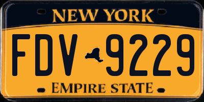NY license plate FDV9229