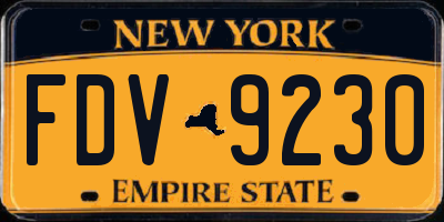 NY license plate FDV9230