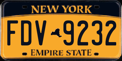 NY license plate FDV9232