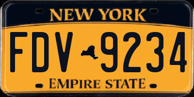 NY license plate FDV9234