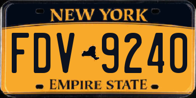 NY license plate FDV9240