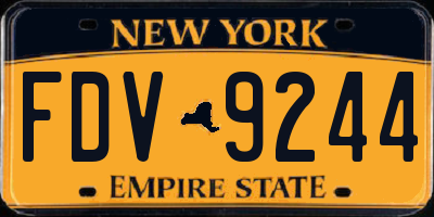 NY license plate FDV9244