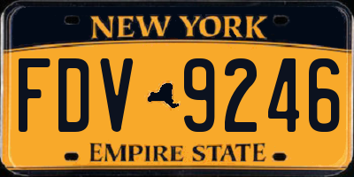 NY license plate FDV9246