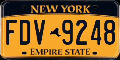 NY license plate FDV9248