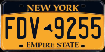 NY license plate FDV9255