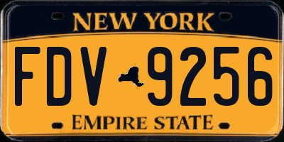 NY license plate FDV9256