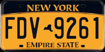 NY license plate FDV9261
