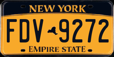 NY license plate FDV9272