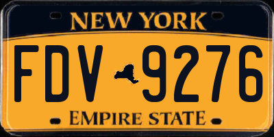 NY license plate FDV9276