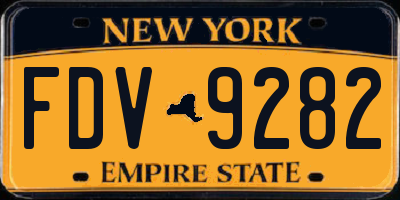 NY license plate FDV9282