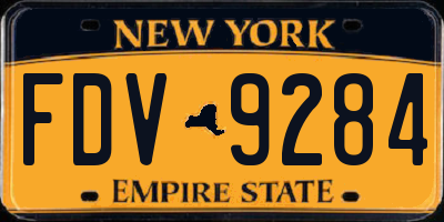 NY license plate FDV9284