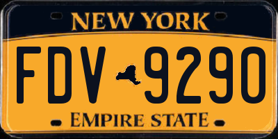 NY license plate FDV9290
