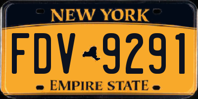NY license plate FDV9291