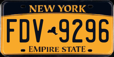 NY license plate FDV9296