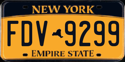 NY license plate FDV9299