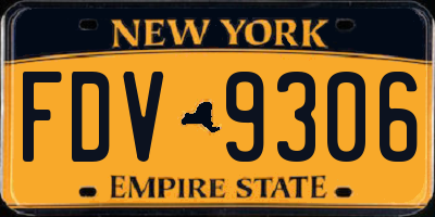NY license plate FDV9306