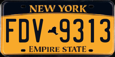 NY license plate FDV9313