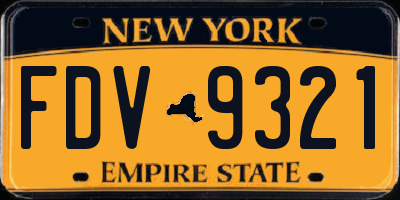NY license plate FDV9321