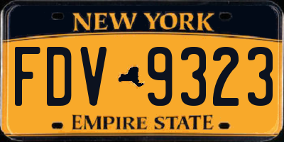 NY license plate FDV9323