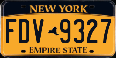 NY license plate FDV9327