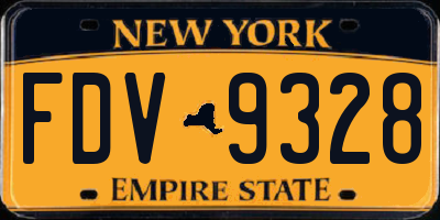 NY license plate FDV9328
