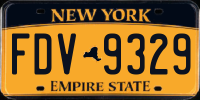NY license plate FDV9329