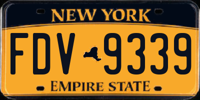 NY license plate FDV9339