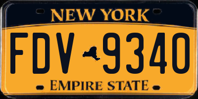 NY license plate FDV9340