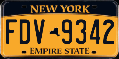 NY license plate FDV9342