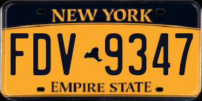NY license plate FDV9347