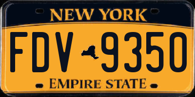 NY license plate FDV9350