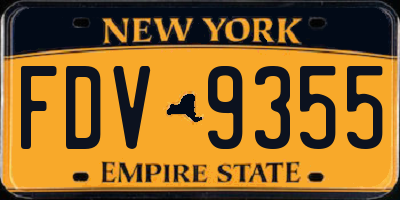 NY license plate FDV9355