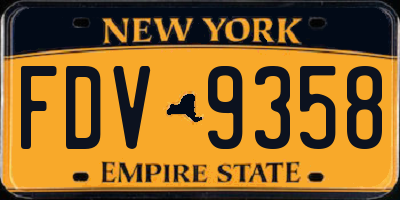 NY license plate FDV9358