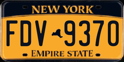 NY license plate FDV9370