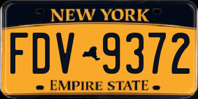 NY license plate FDV9372