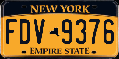 NY license plate FDV9376