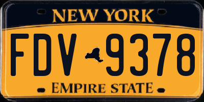 NY license plate FDV9378