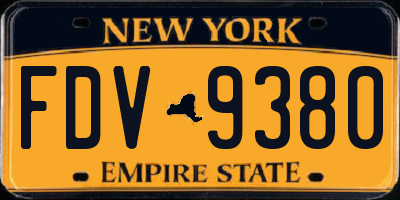 NY license plate FDV9380