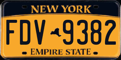 NY license plate FDV9382
