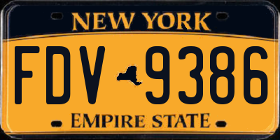 NY license plate FDV9386