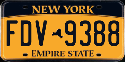 NY license plate FDV9388
