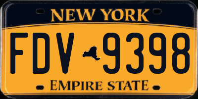NY license plate FDV9398