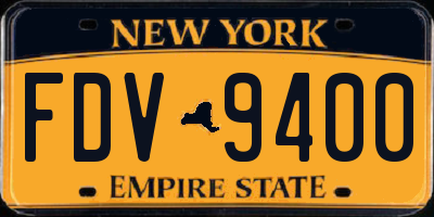NY license plate FDV9400