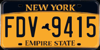 NY license plate FDV9415