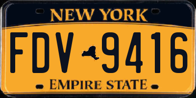 NY license plate FDV9416