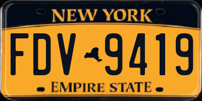 NY license plate FDV9419