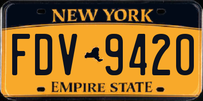 NY license plate FDV9420