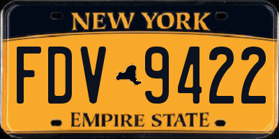 NY license plate FDV9422