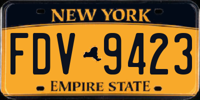 NY license plate FDV9423