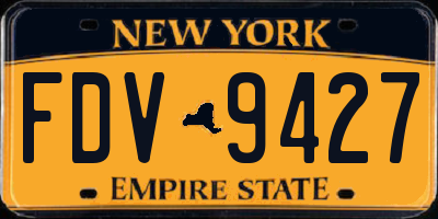 NY license plate FDV9427